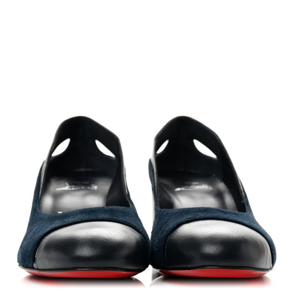 Christian Louboutin Suede Nappa Women's Miss Duvette 55mm Pumps 36.5 Marine