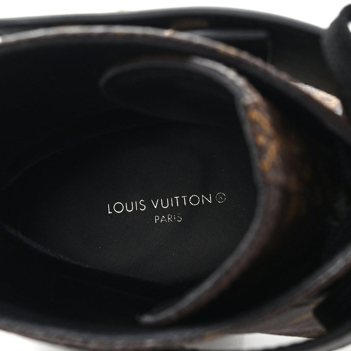 Louis Vuitton Calfskin Women's Monogram Wonderland Flat Ranger Boots 38 Black