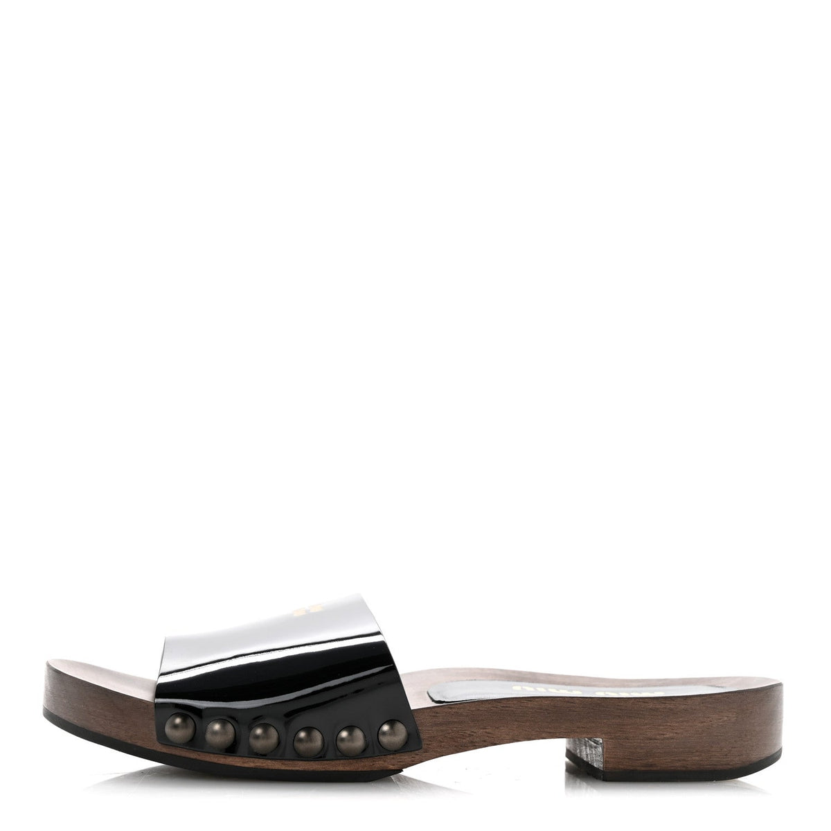 Miu Miupatent Logo Slide Clogs Black