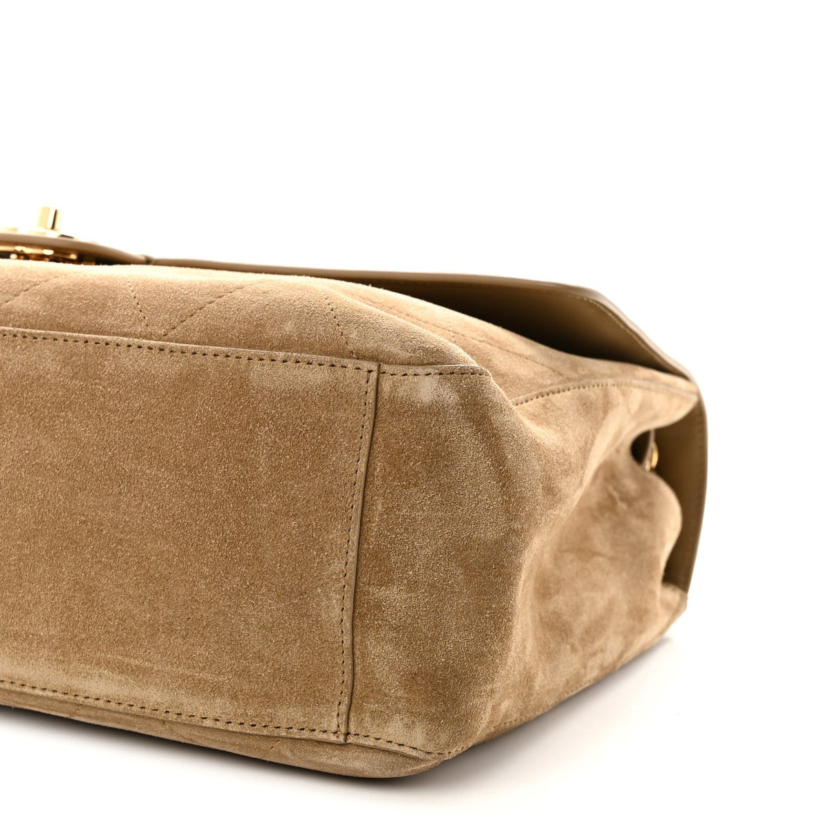 Maxi Calfskin Suede Flap Shoulder Bag