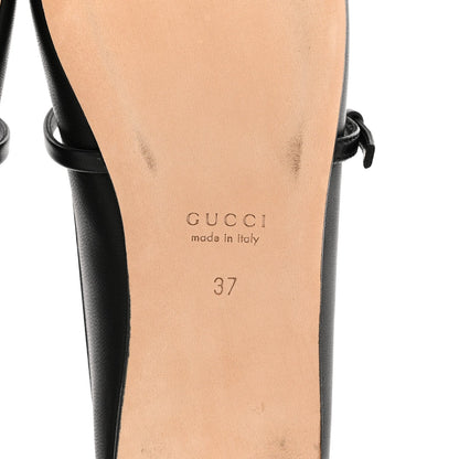 Gucci Calfskin Women's Horsebit Ballet Mules 37 Black