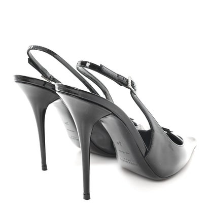 Saint Laurent Patent Leather Women's Vernice Slingback Pumps 39 Black