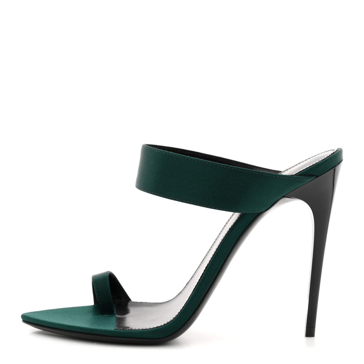 Crepe Satin Martha Mule Sandals Dorian Green