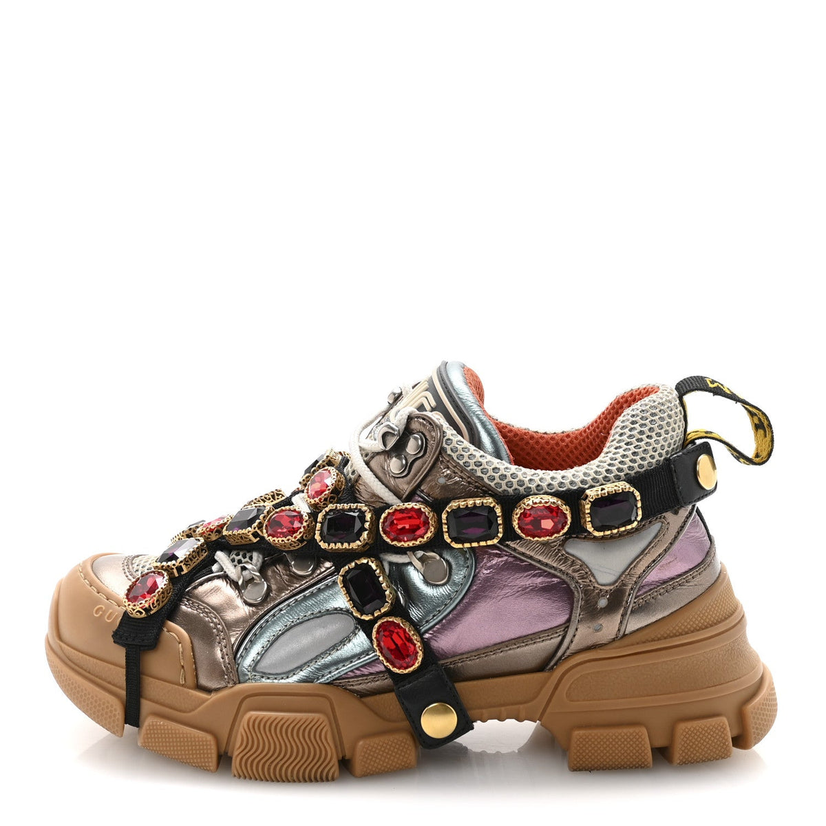 X Sega Metallic Calfskin Mesh Removable Crystals Flashtrek Sneakers Ra
