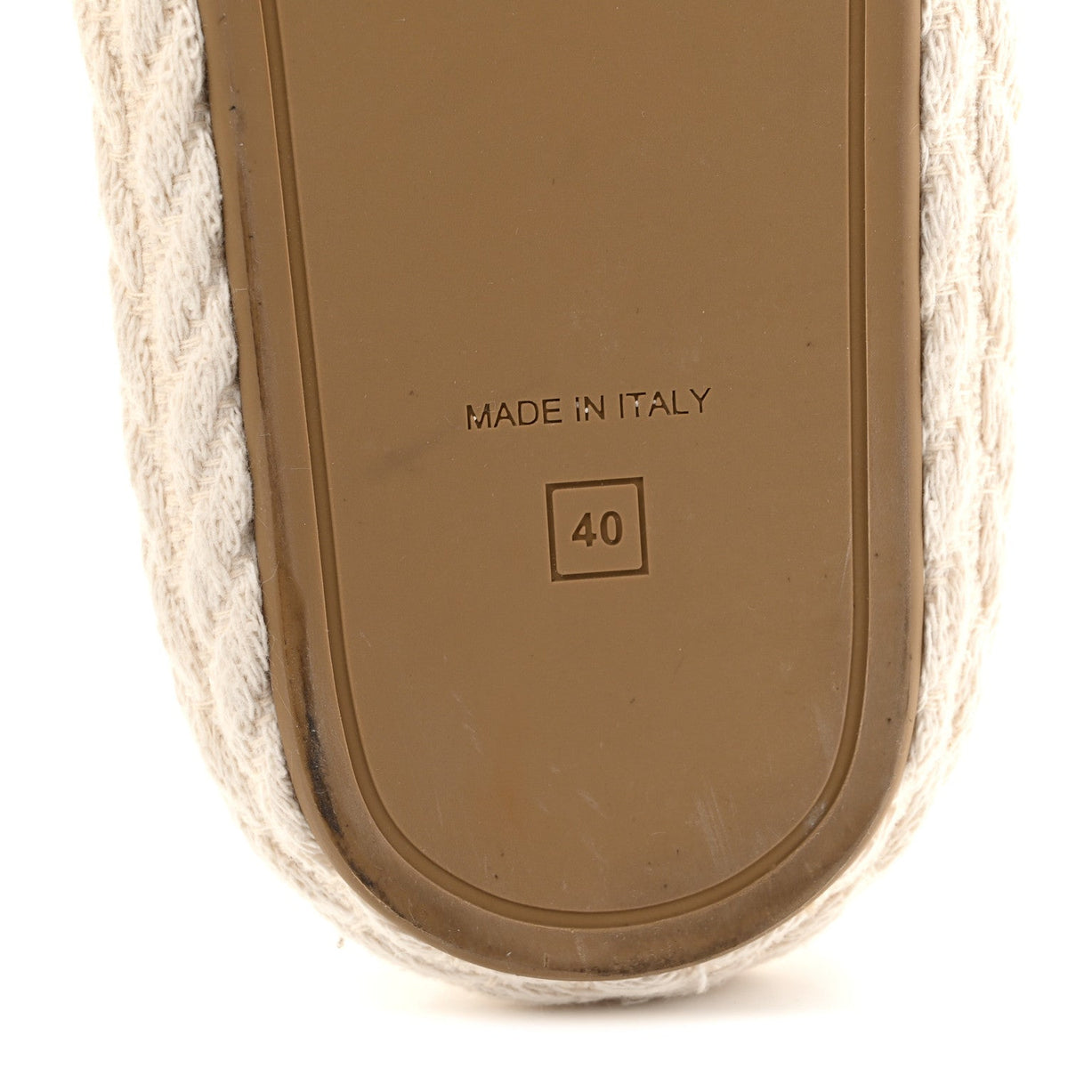 Fendi Jacquard Women's Tessuto Treccia Ricamo Logo Slides 40 Grezzo Moka