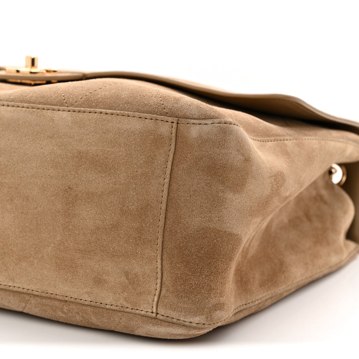 Maxi Calfskin Suede Flap Shoulder Bag
