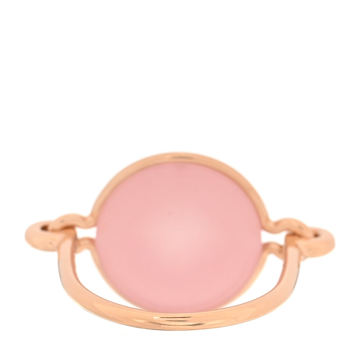 18K Rose Gold Pink Chalcedony Ex-Libris Ring 52 6