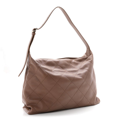 Maxi Quilted Lambskin Hobo Bag
