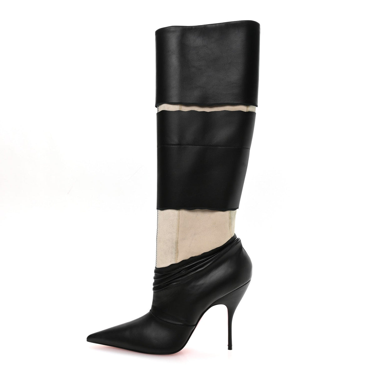 X Maison Margiela Nappa Calfskin Xrismarteen Knee High Boots Black