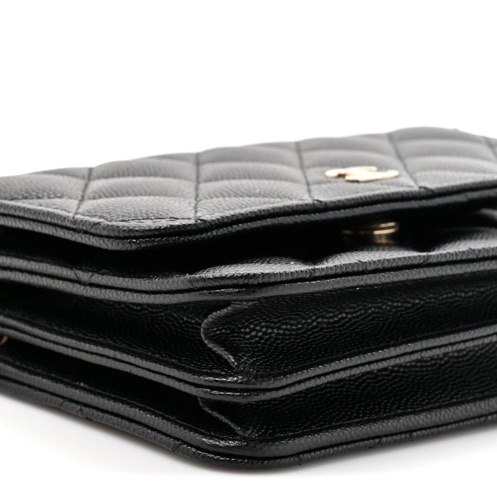 Chanel Caviar Quilted Mini Wallet on Chain WOC Black
