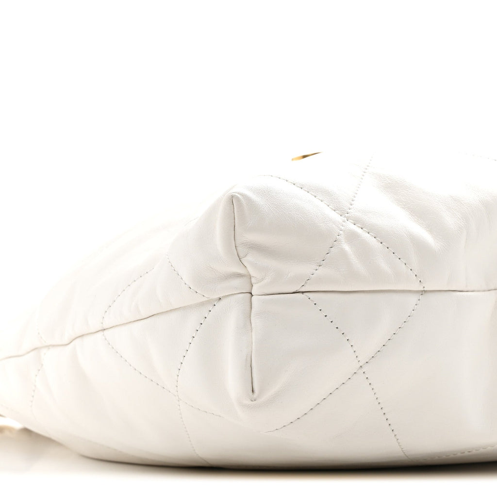 Chanel Shiny Calfskin Quilted Small 22 White