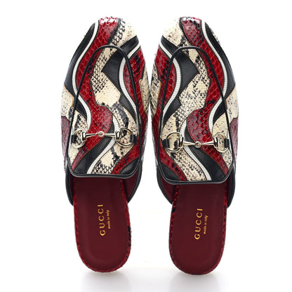 Gucci Snakeskin Women's Princetown Slippers 37.5 Multicolor