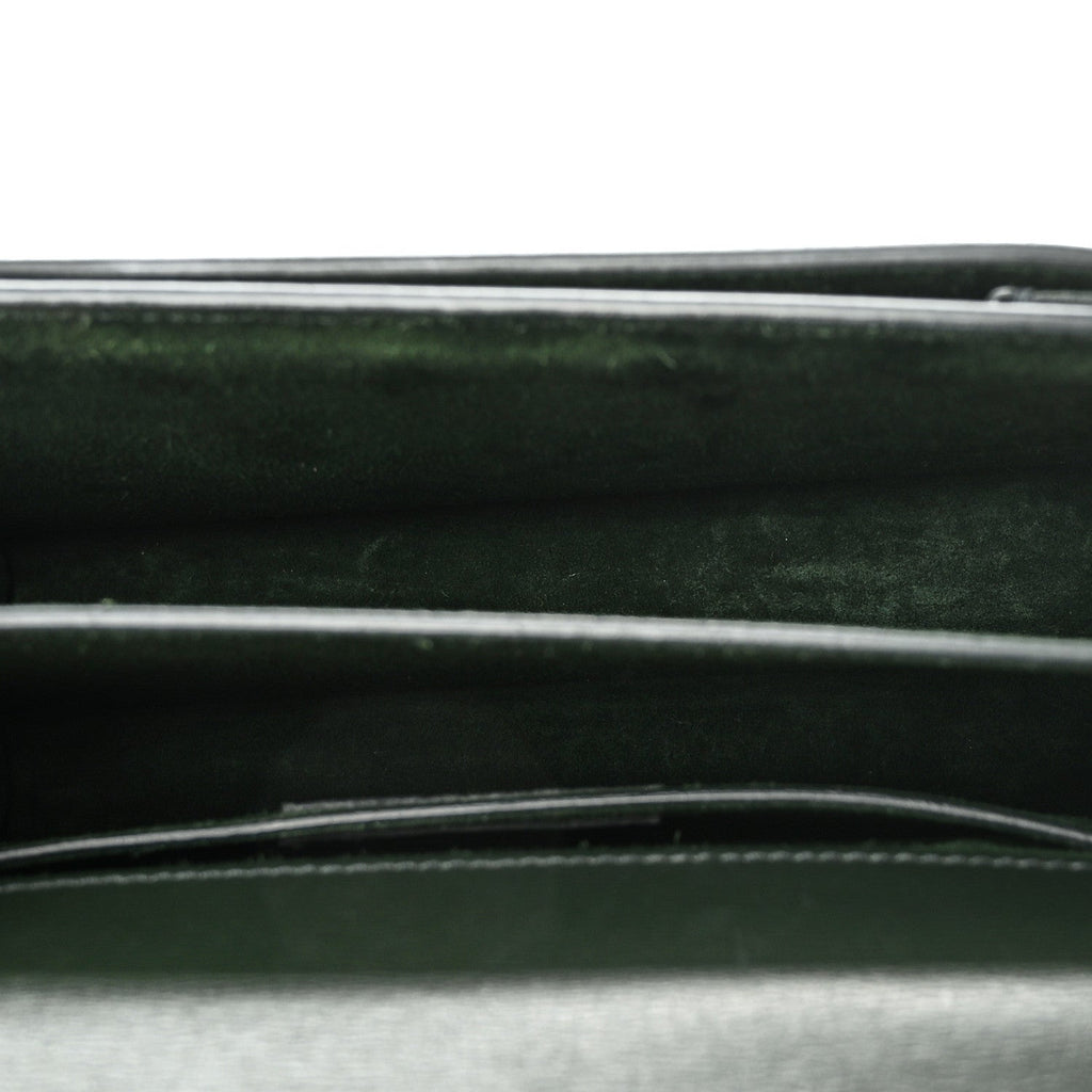 Saint Laurent Calfskin Medium Monogram Sunset Dark Green