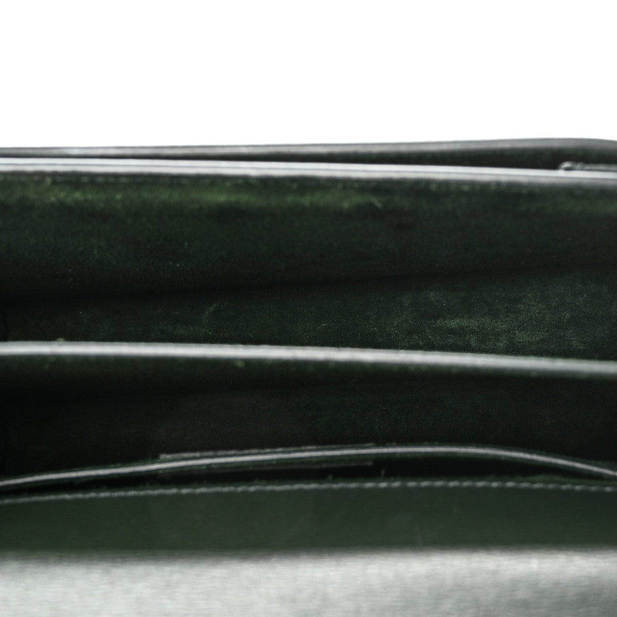 Saint Laurent Calfskin Medium Monogram Sunset Dark Green