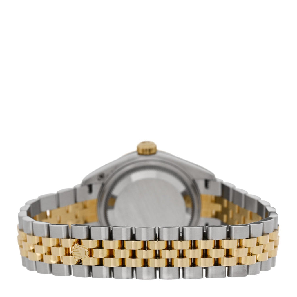 Rolex Stainless Steel 18K Yellow Gold Diamond 28mm Oyster Perpetual Datejust Watch Champagne Star 279173