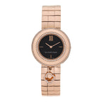 Van Cleef & Arpels 18K Rose Gold Diamond 32mm Charms Watch Black