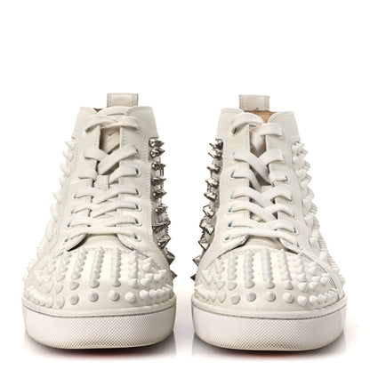 Christian Louboutin Nappa Laminato Men's Yang Louis Flat Sneakers 45 Latte Silver
