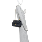 Chanel Straw Raffia Shoulder Bag Navy Blue