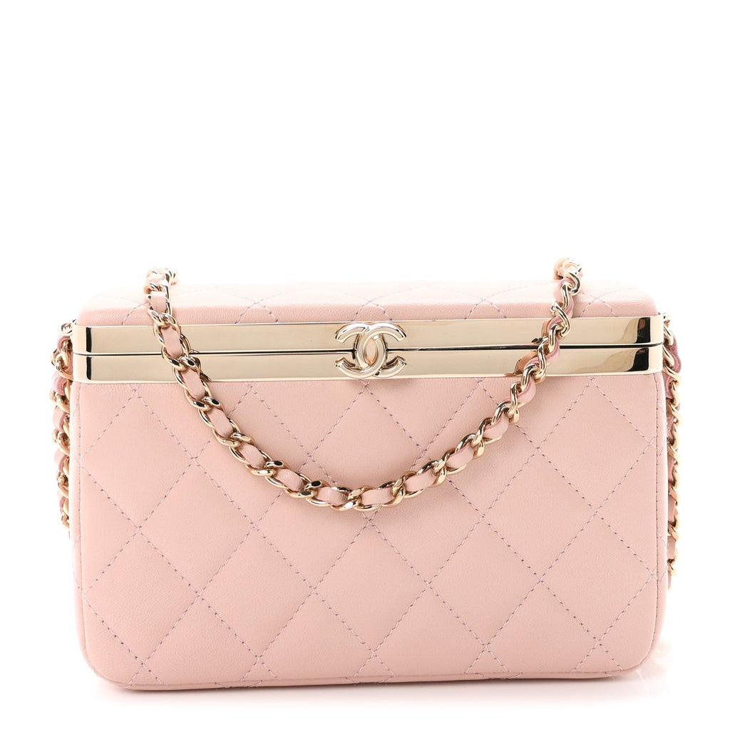 Chanel Lambskin Quilted CC Vanity With Chain Light Pink