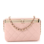 Chanel Lambskin Quilted CC Vanity With Chain Light Pink