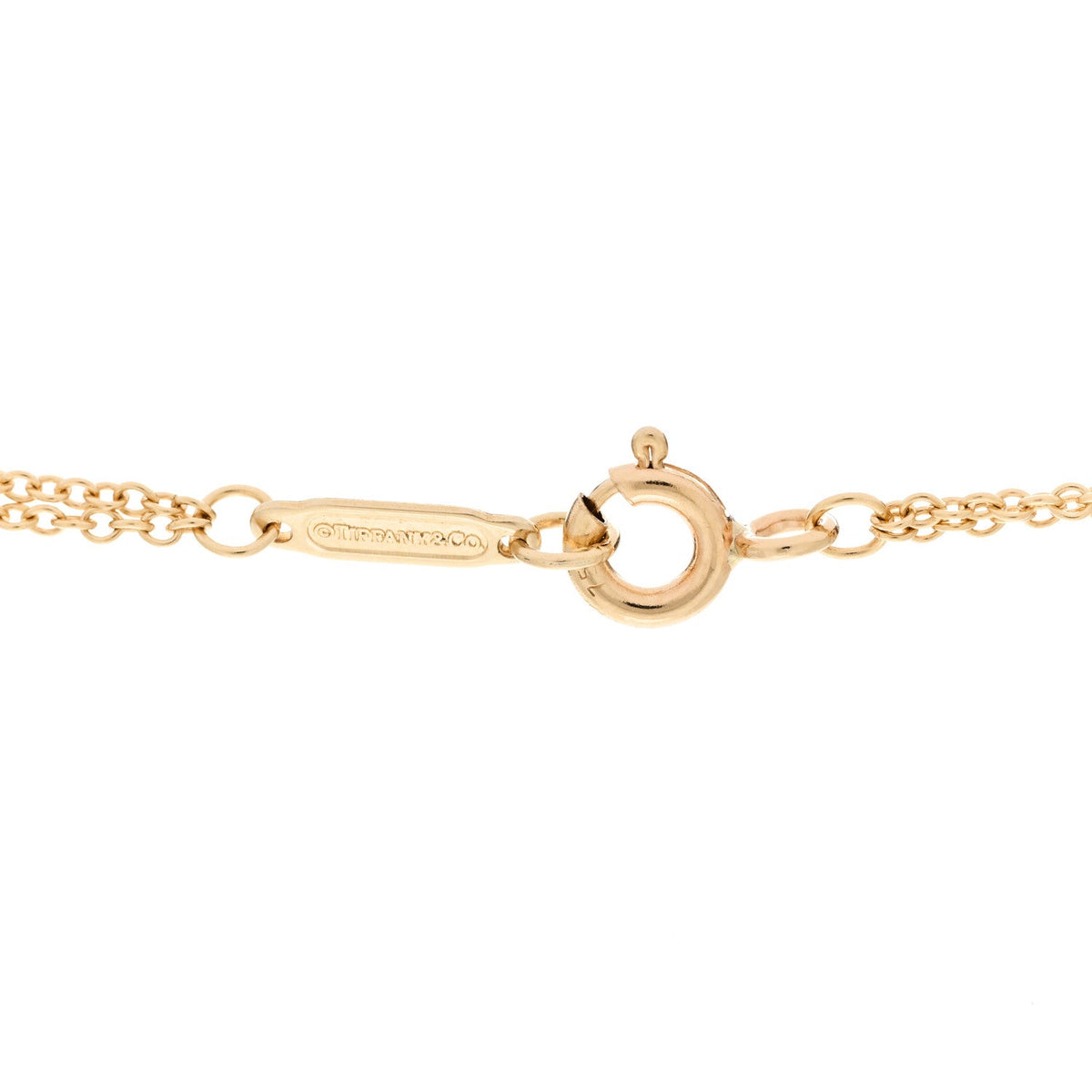 18K Yellow Gold Infinity Double Chain Pendant Necklace