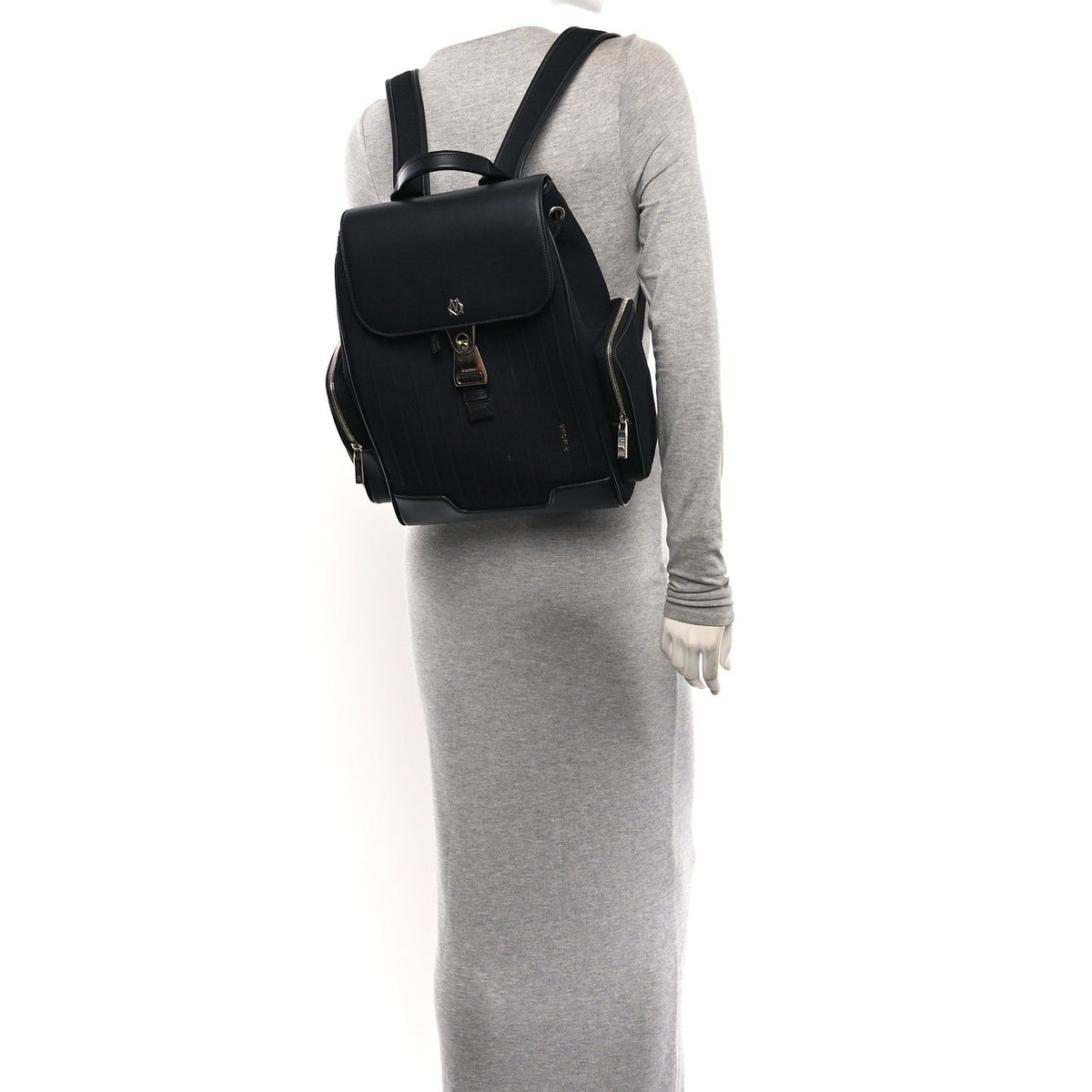 Small Calfskin Canvas Backpack