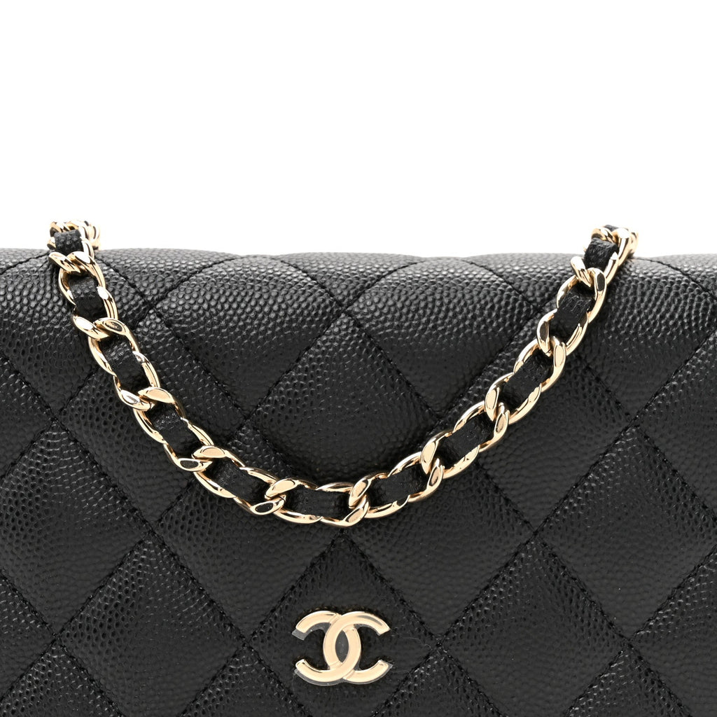 Chanel Caviar Quilted Mini Wallet on Chain WOC Black