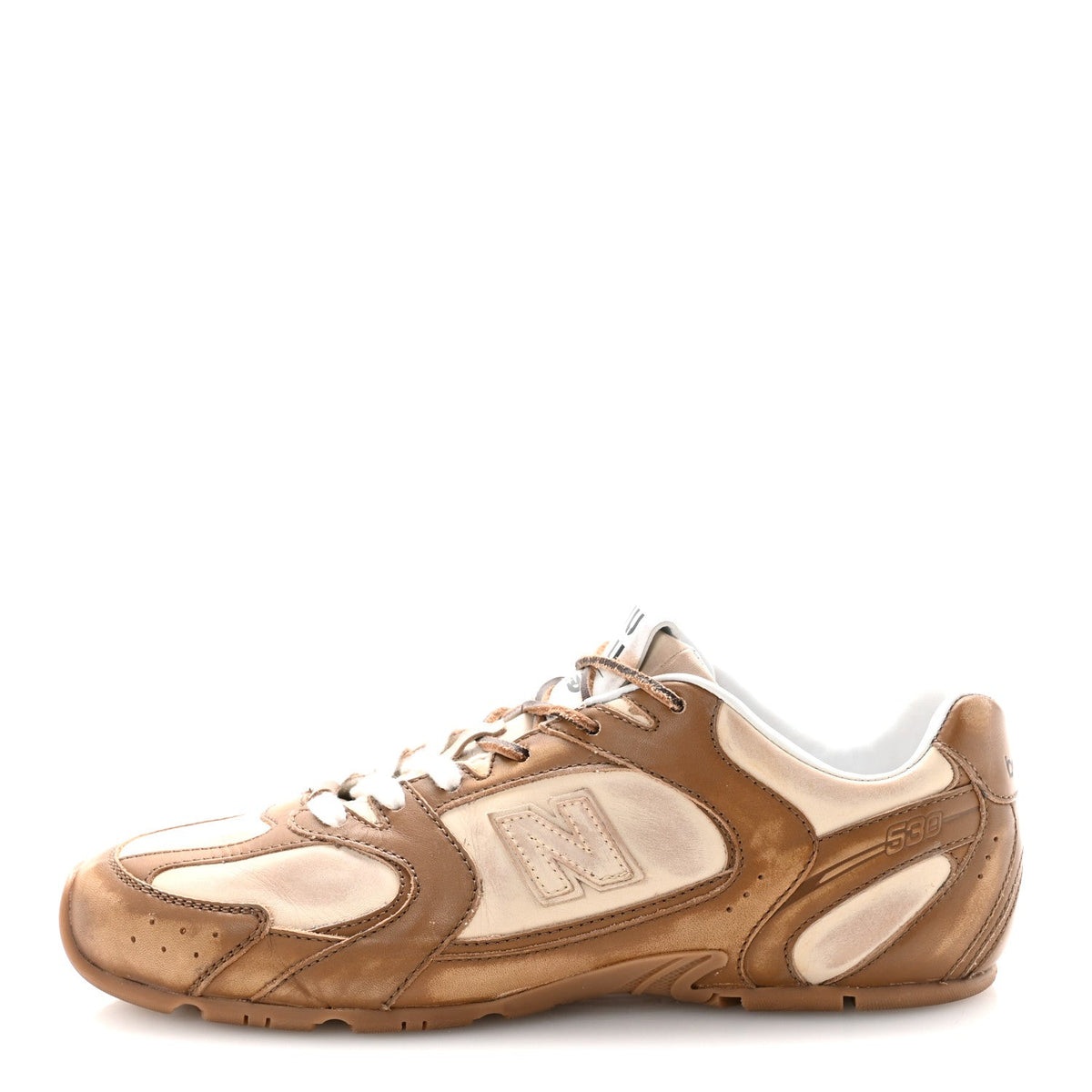 Miu Miux New Balance Bleached Calfskin Sl Sneakers Cinnamon Travertine