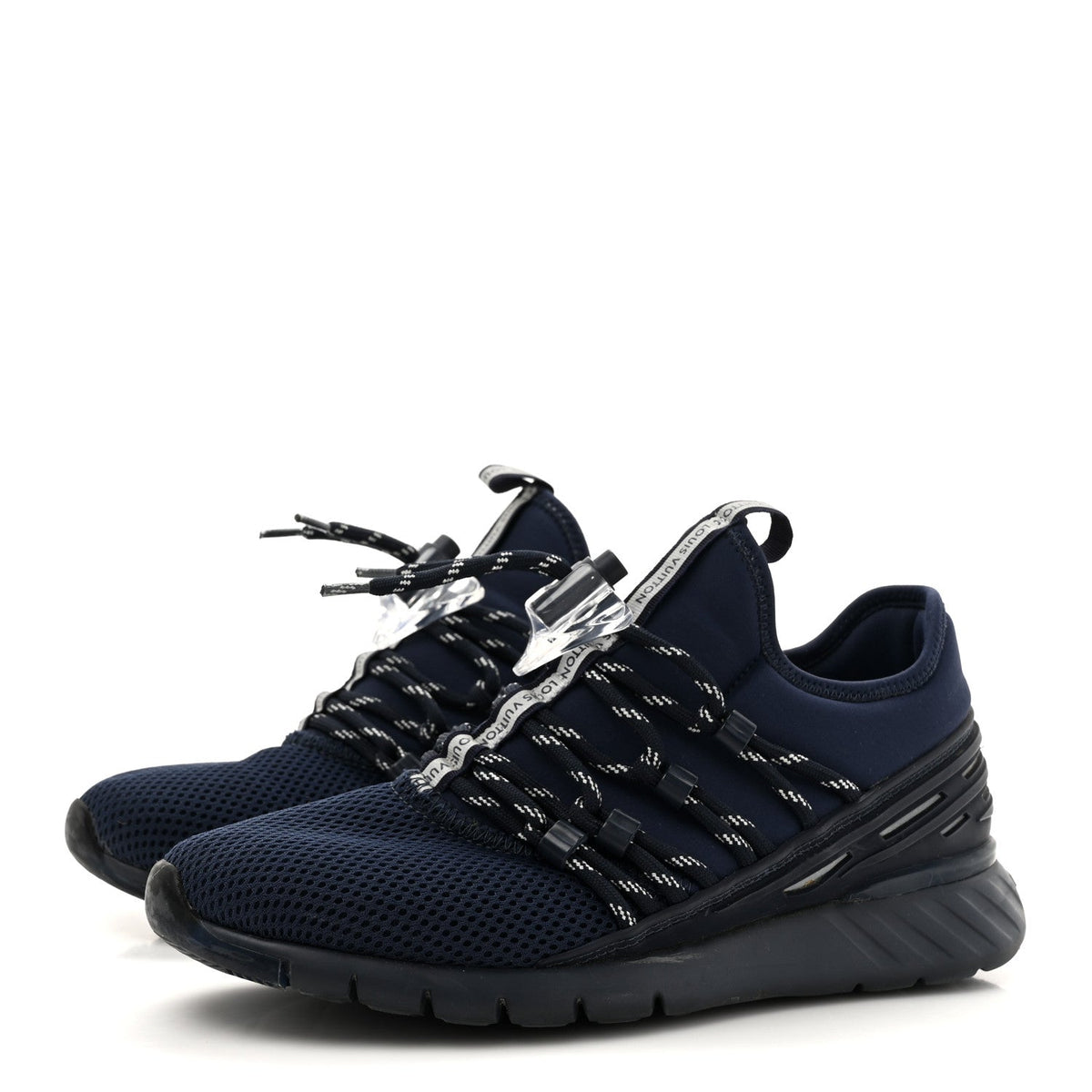 Louis Vuitton Neoprene Mesh Men's Fastlane Sneakers 37 Marine