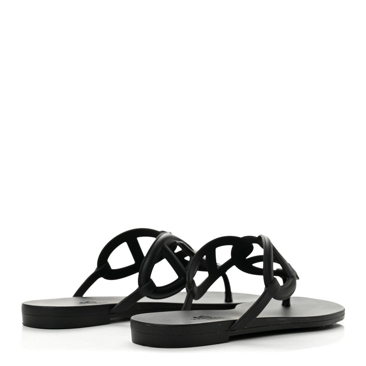 Hermès Rubber Women's Egerie Sandals 36 Black