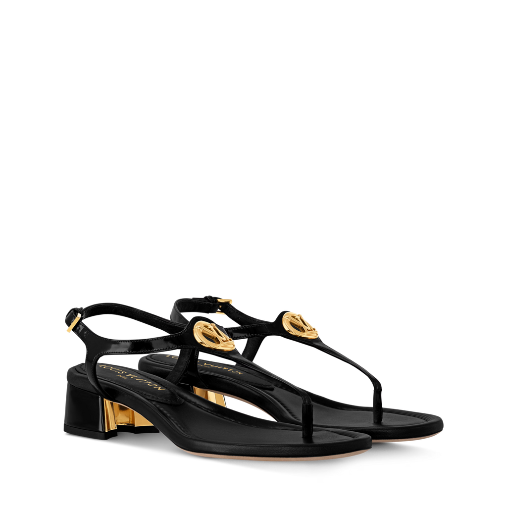 Women's Sunkiss Sandal Black Patent Calf Leather 1AHO62