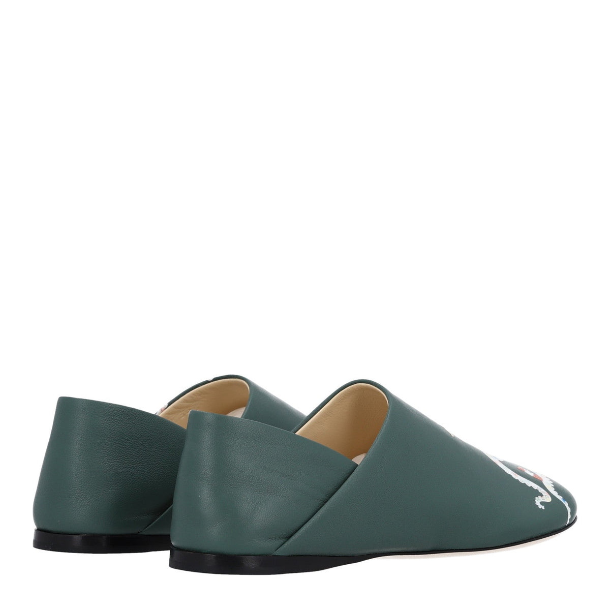 Loewe Shiny Calfskin Women's x Suna Fujita Octopus Loafers 36 Vetiver
