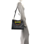 Gucci Calfskin Medium Diana Tote Bag Black Yellow Fluo