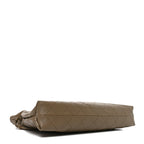 Chanel Lambskin Quilted Drawstring Shopping Bag Dark Khaki
