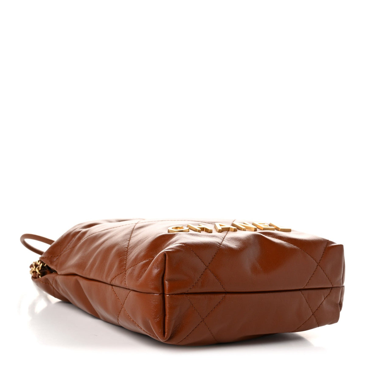 Chanel Shiny Calfskin Quilted Mini Chanel 22 Light Brown