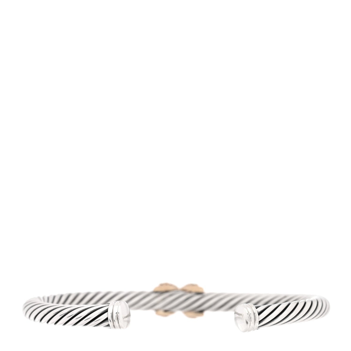 Sterling Silver 18K White Gold Diamond Pave 5mm X Cable Bracelet