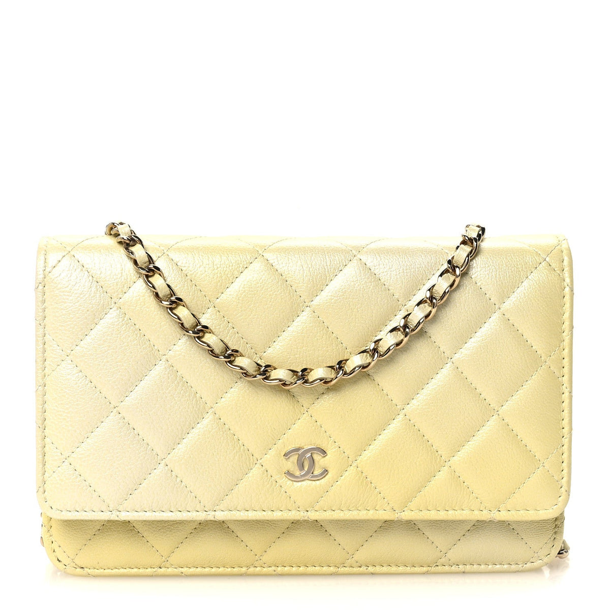 Quilted Goatskin Wallet Bag - Yellow