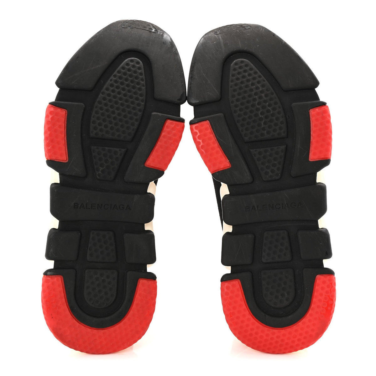 Balenciaga Neoprene Knit Women's Speed Sneakers 38 Black White Red
