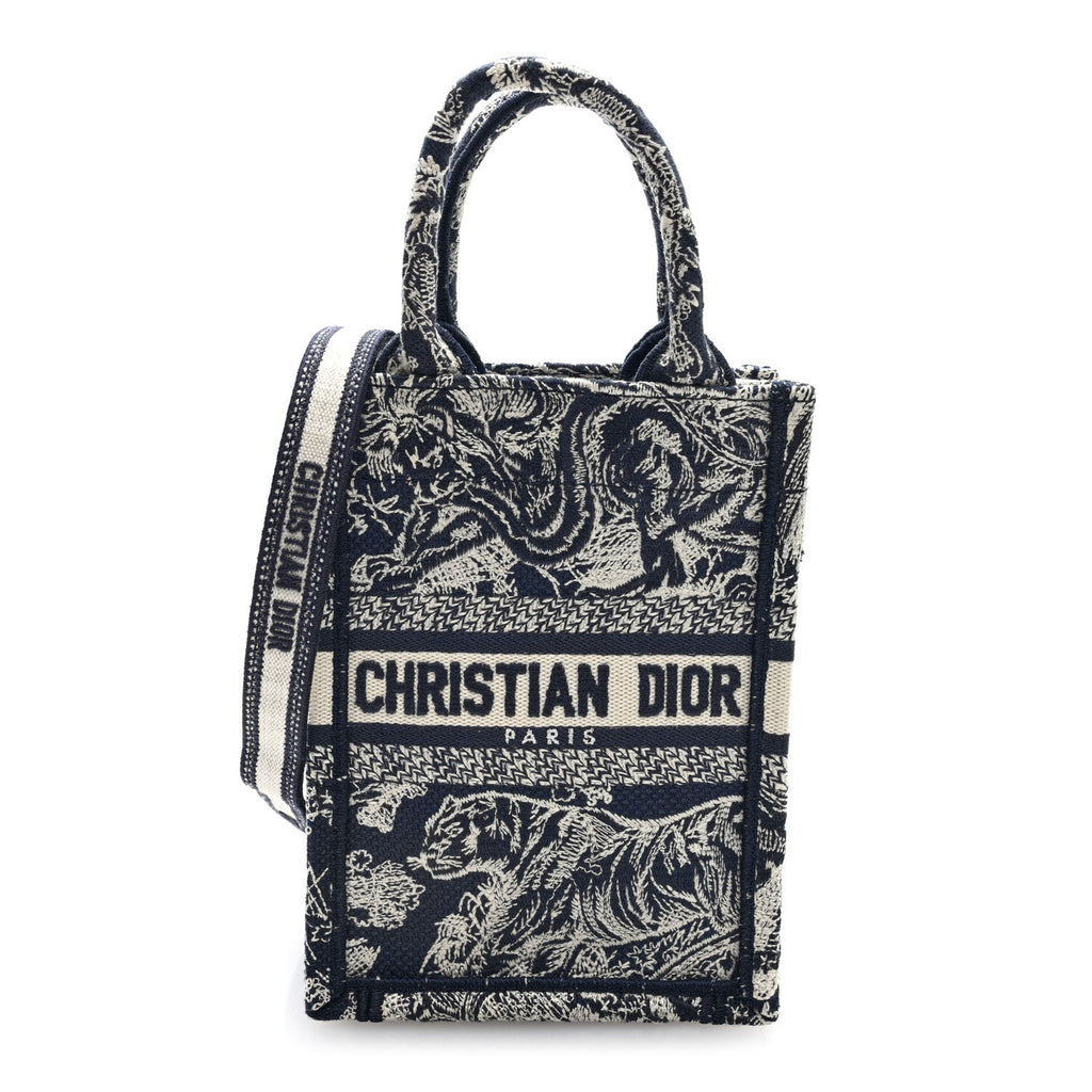 Christian Dior Canvas Mini Book Tote Phone Bag Blue