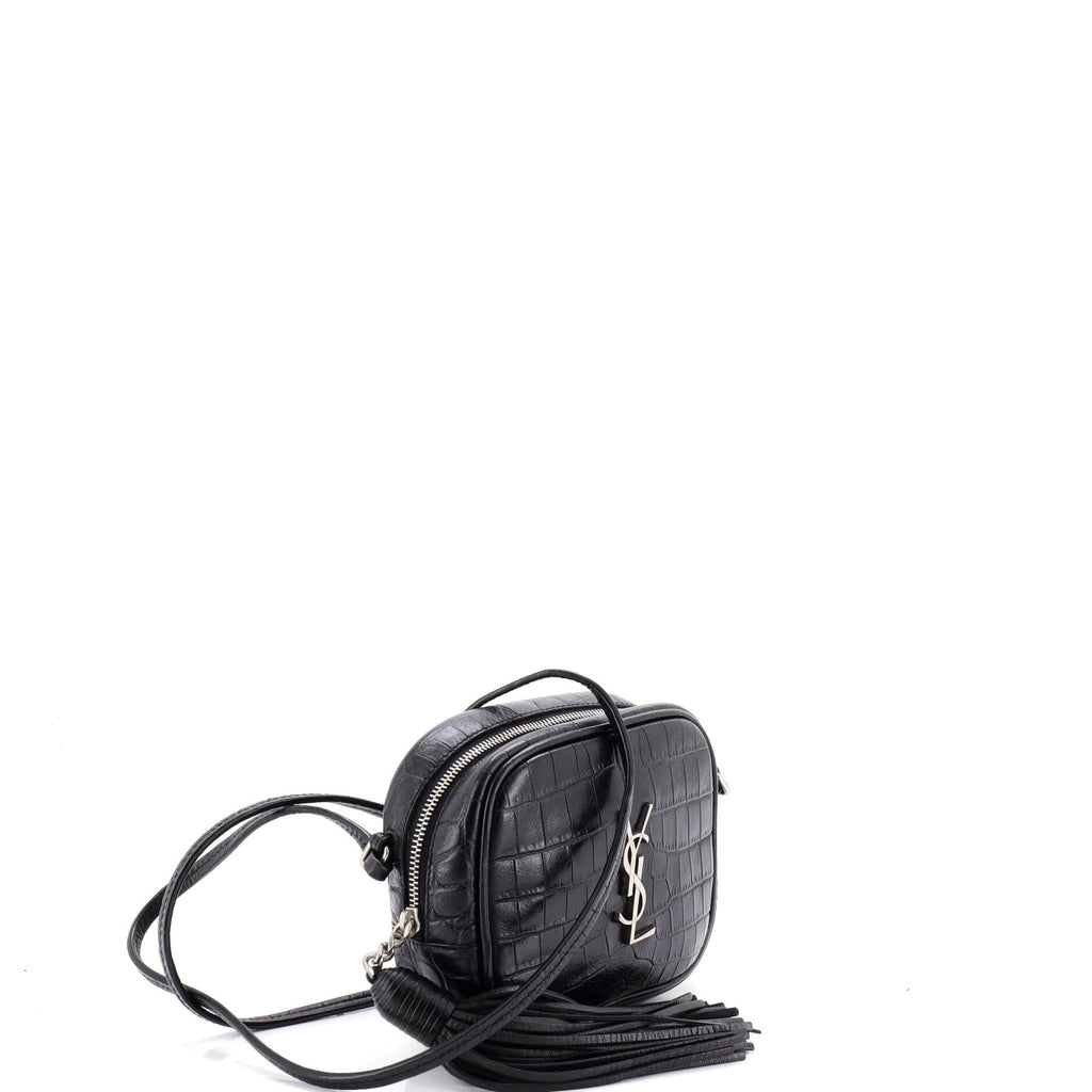 Classic Monogram Blogger Crossbody Bag Crocodile Embossed Leather Small