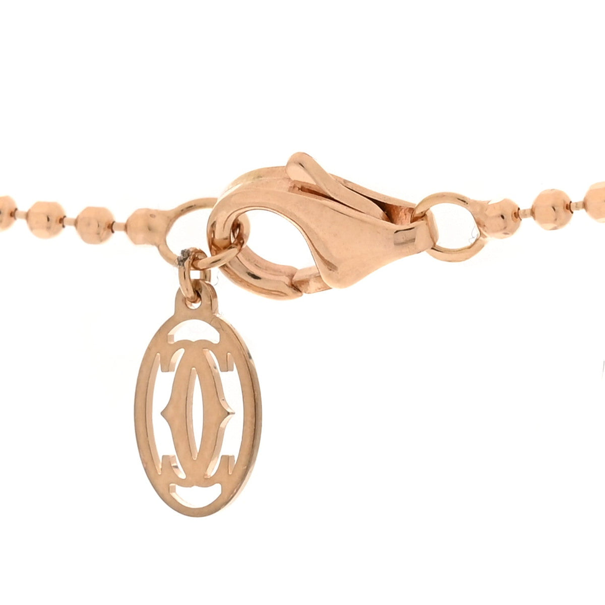 18K Pink Gold Diamond Etincelle De Cartier Triple Row Paved Pendant Necklace