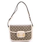 Horsebit 1955 Shoulder Bag GG Coated Canvas with Leather Small