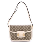 Horsebit 1955 Shoulder Bag GG Coated Canvas with Leather Small