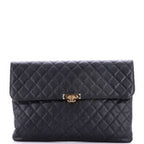 Golden Class O Case Clutch Quilted Caviar Large