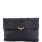 Golden Class O Case Clutch Quilted Caviar Large