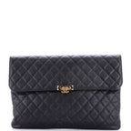 Golden Class O Case Clutch Quilted Caviar Large