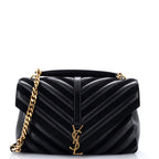Classic Monogram College Bag Matelasse Chevron Leather and Suede Large