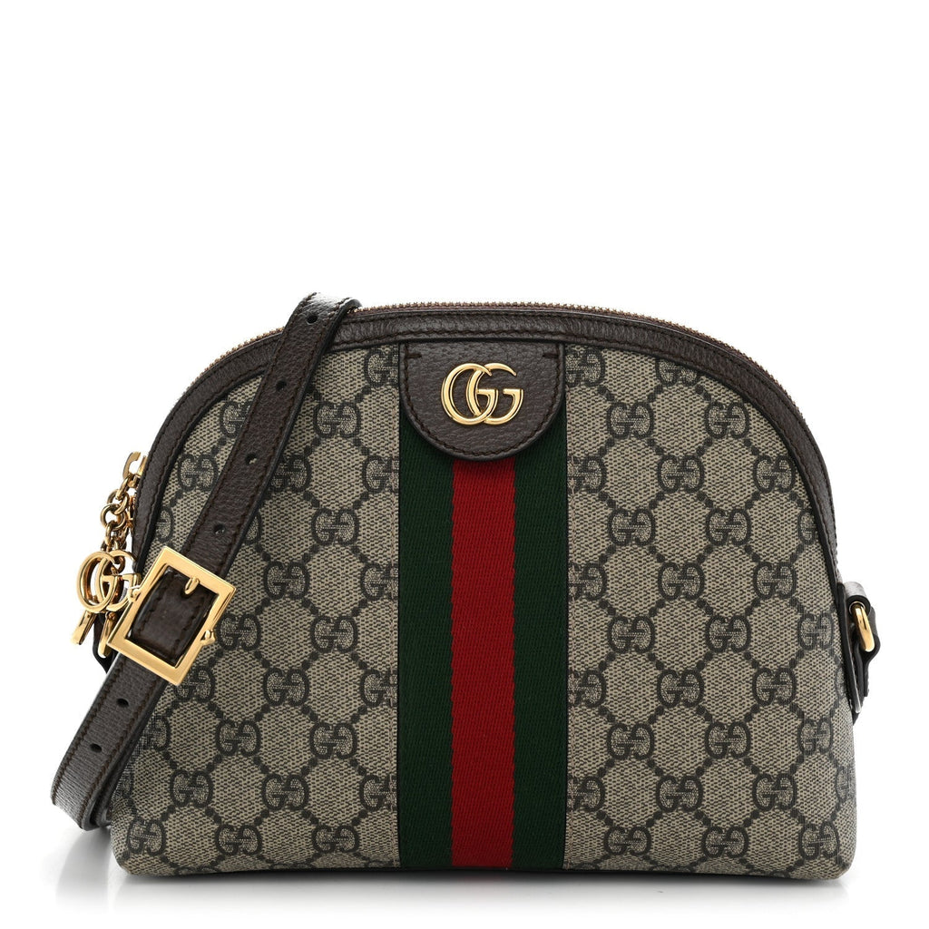 Gucci GG Supreme Small Ophidia Dome Shoulder Bag Beige Ebony