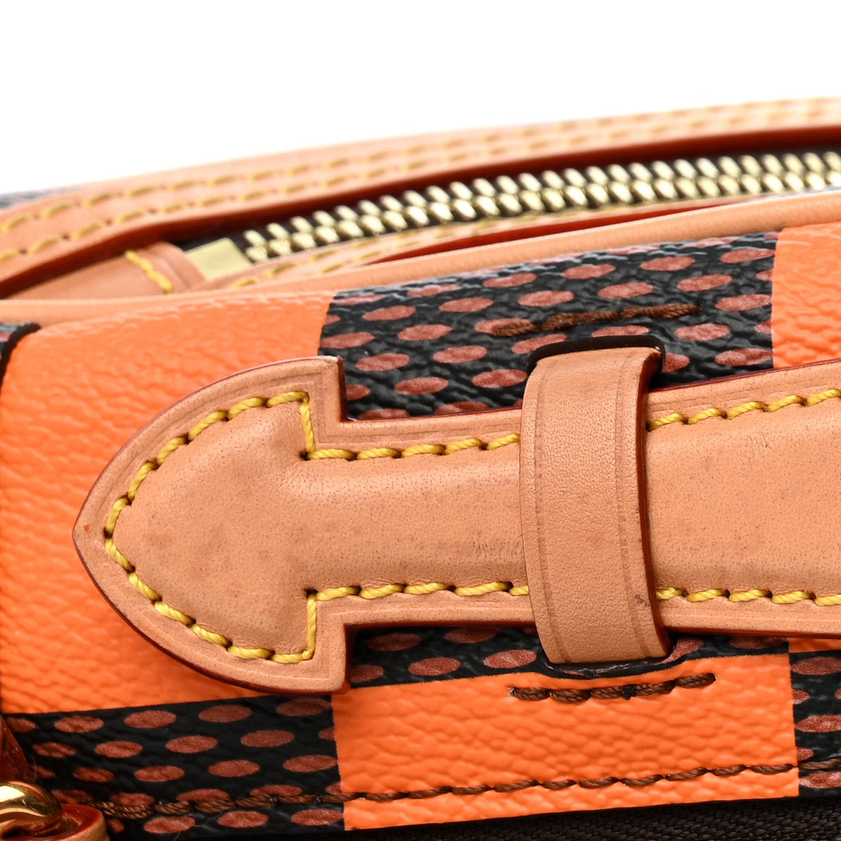 Damier Pop Chess Messenger Orange Handbag