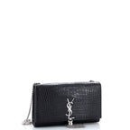 Classic Monogram Tassel Crossbody Bag Crocodile Embossed Leather Medium